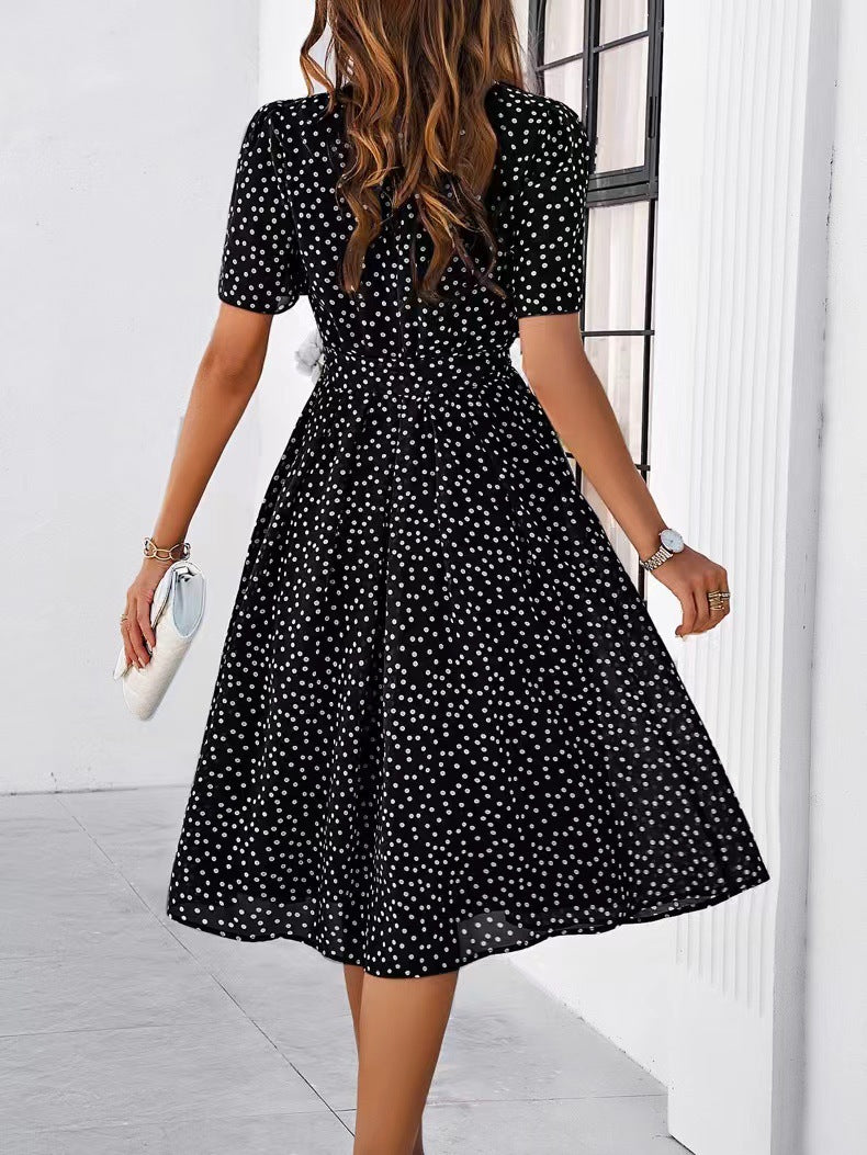 Coco - Polka Dot Lace-Up Dress