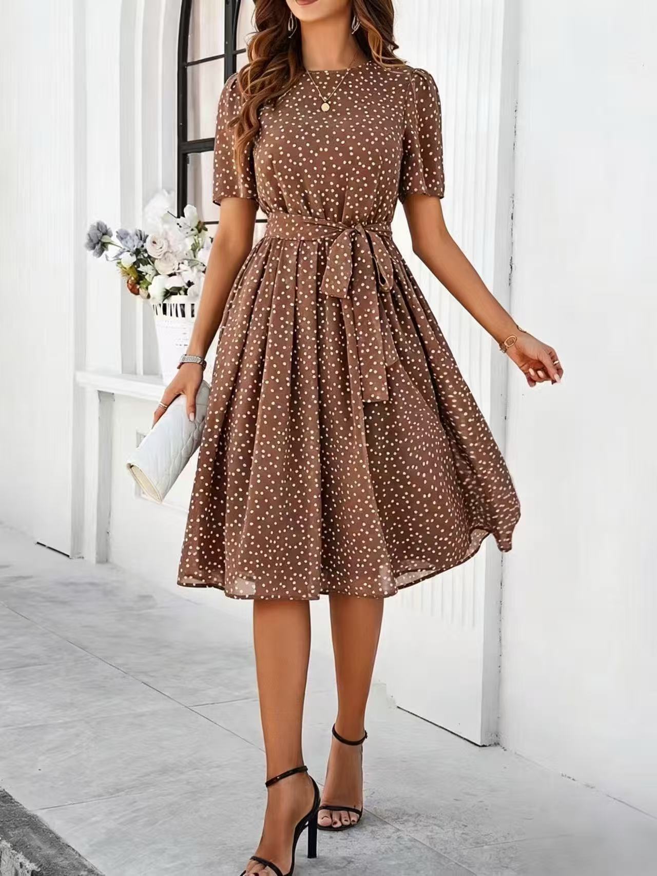 Coco - Polka Dot Lace-Up Dress