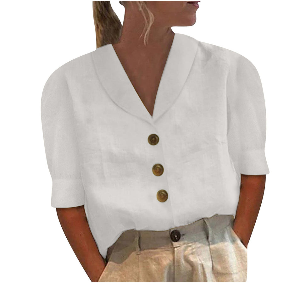 Van Meren Mode | Knopblouse met Geknoopte Voorkant