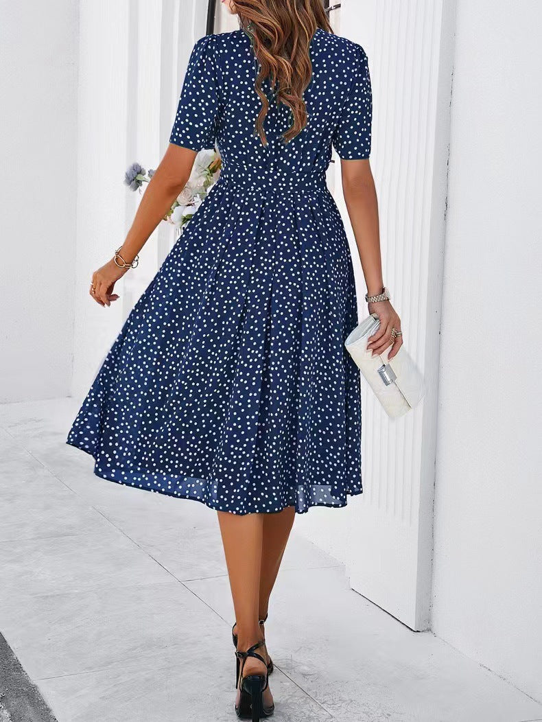 Coco - Polka Dot Lace-Up Dress