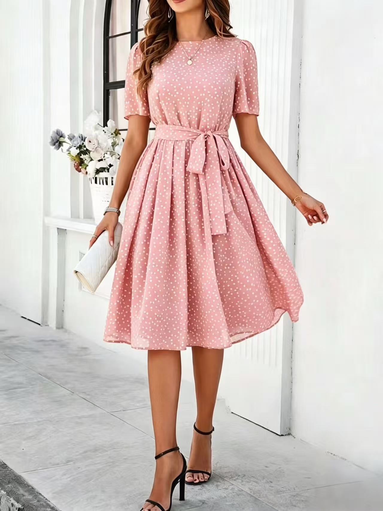 Coco - Polka Dot Lace-Up Dress