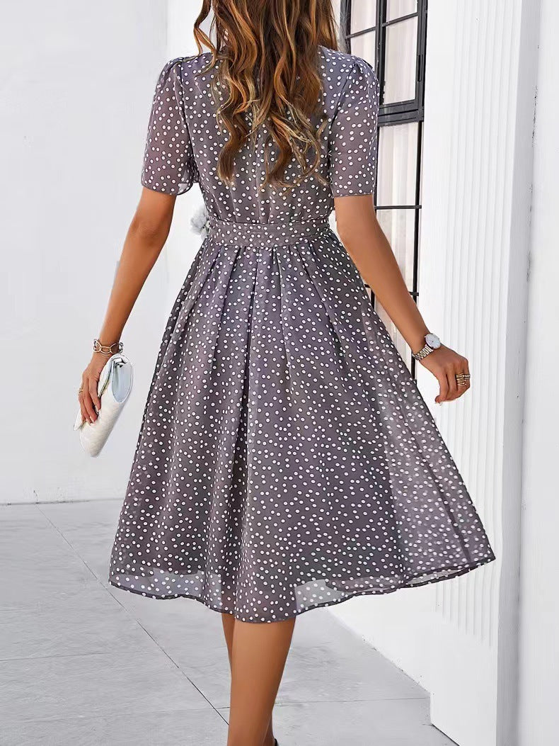 Coco - Polka Dot Lace-Up Dress