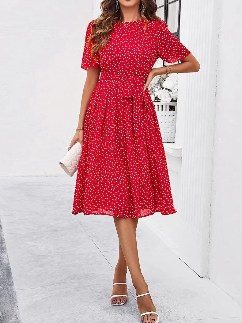 Coco - Polka Dot Lace-Up Dress