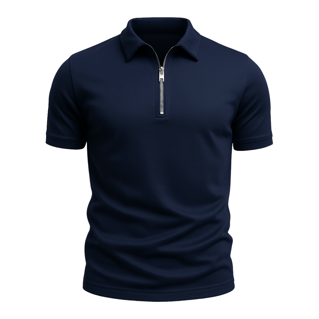 Van Meren Mode | Klassieke Rits Polo Shirt