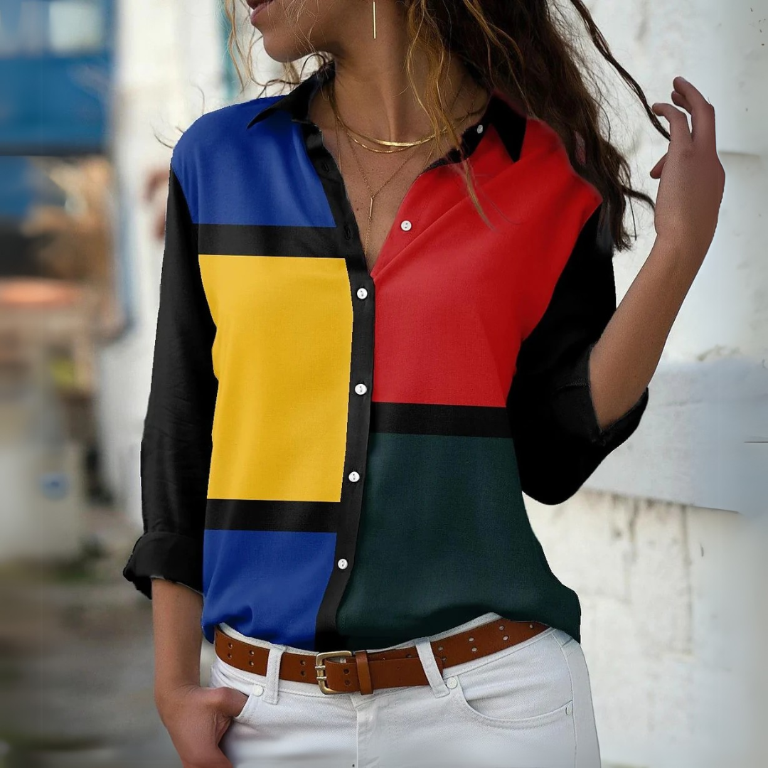 Van Meren Mode |MODIEUS BEDRUKTE BLOUSE