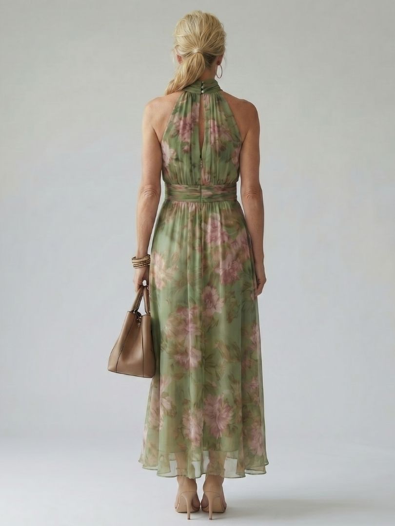 Mirelle - Gathered Halter Midi Dress