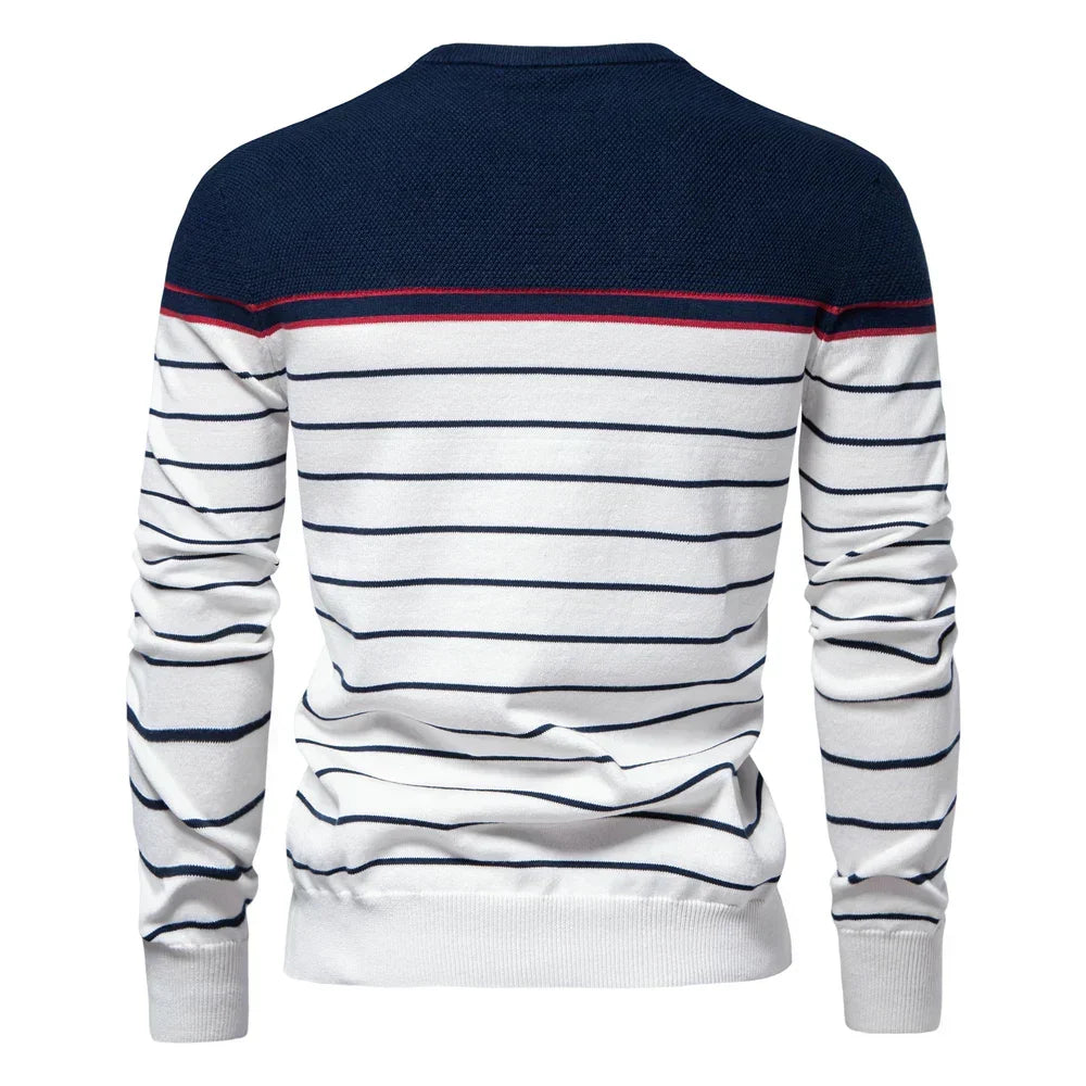 Van Meren Mode | Herentrui Met Streepdesign