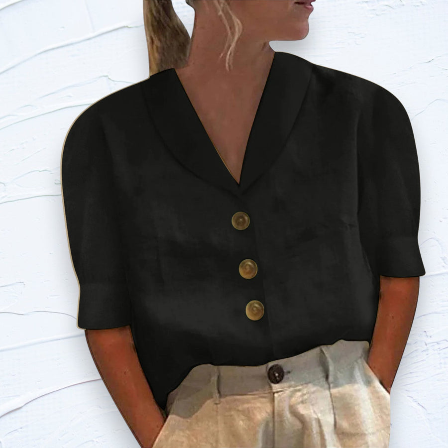Van Meren Mode | Knopblouse met Geknoopte Voorkant