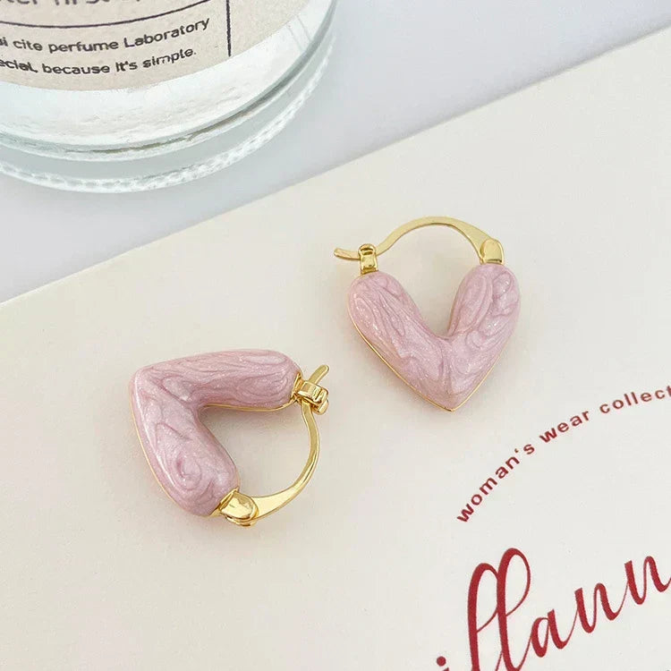 Graceful Heart Hoop Earrings