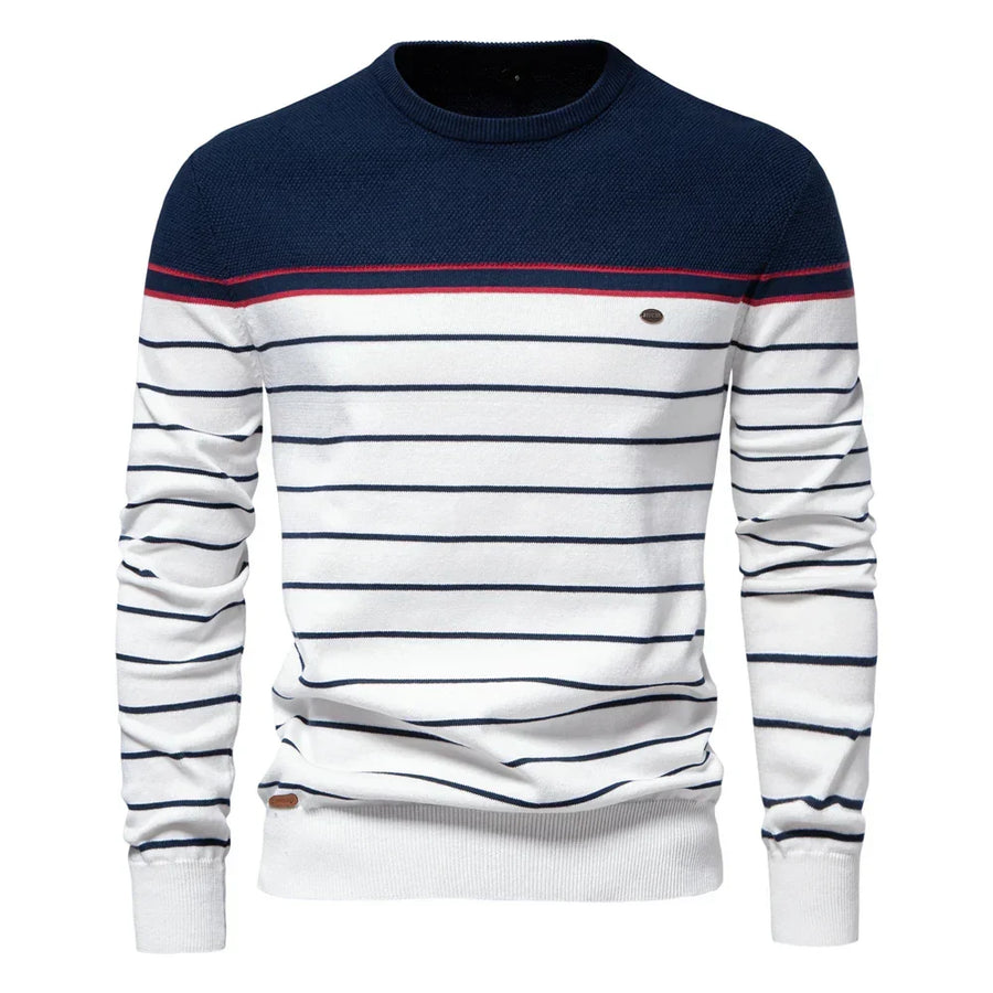 Van Meren Mode | Herentrui Met Streepdesign