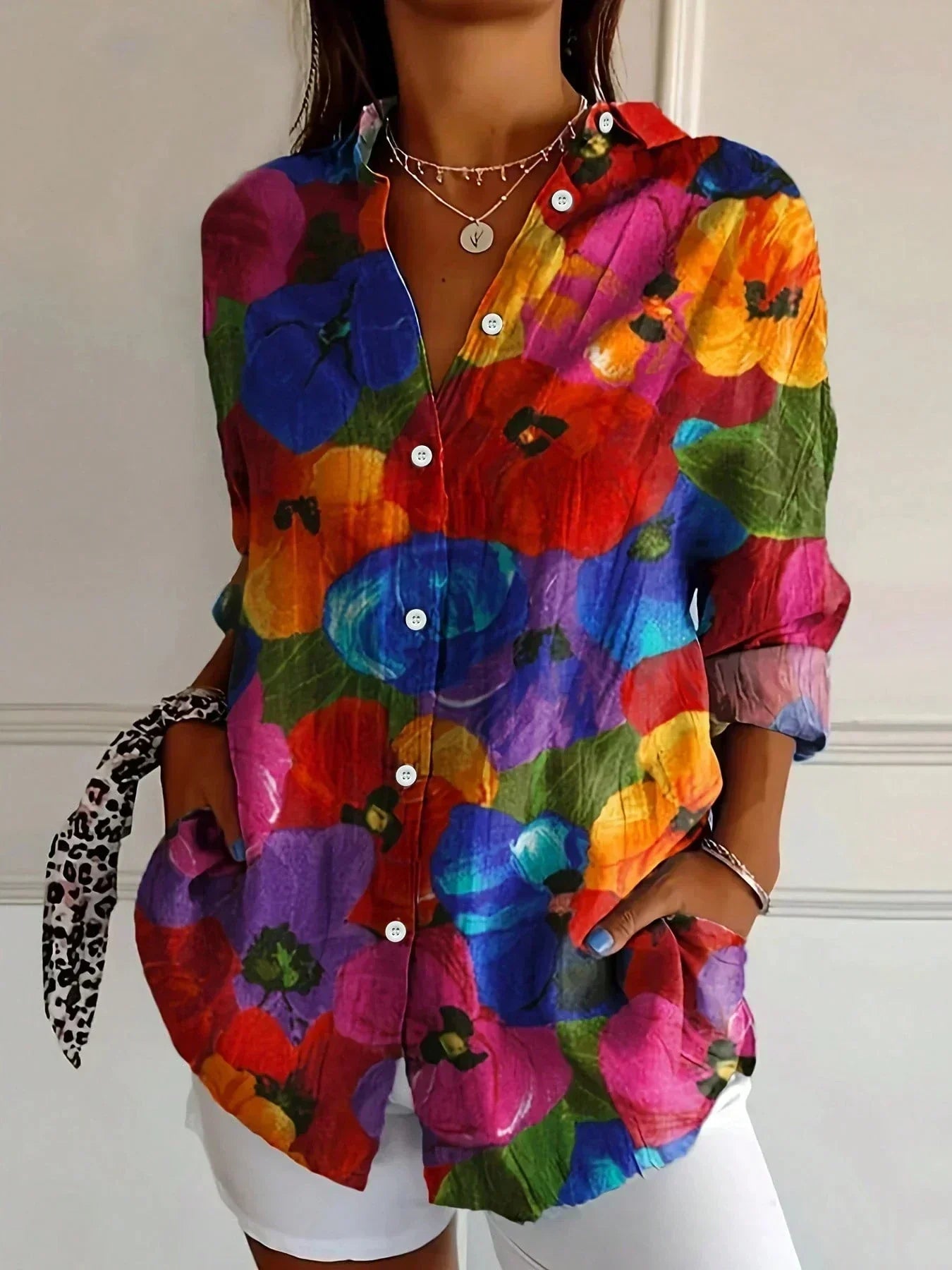 Van Meren Mode | Blouse met kleurrijke print