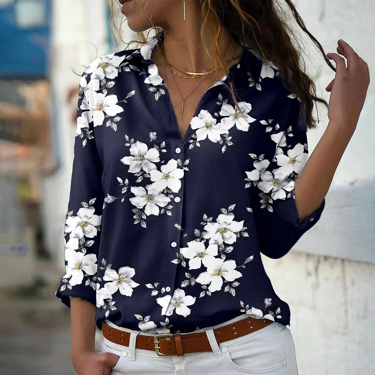 Van Meren Mode |MODIEUS BEDRUKTE BLOUSE