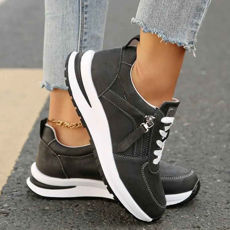 Karine | Zip-Up Comfort Sneakers