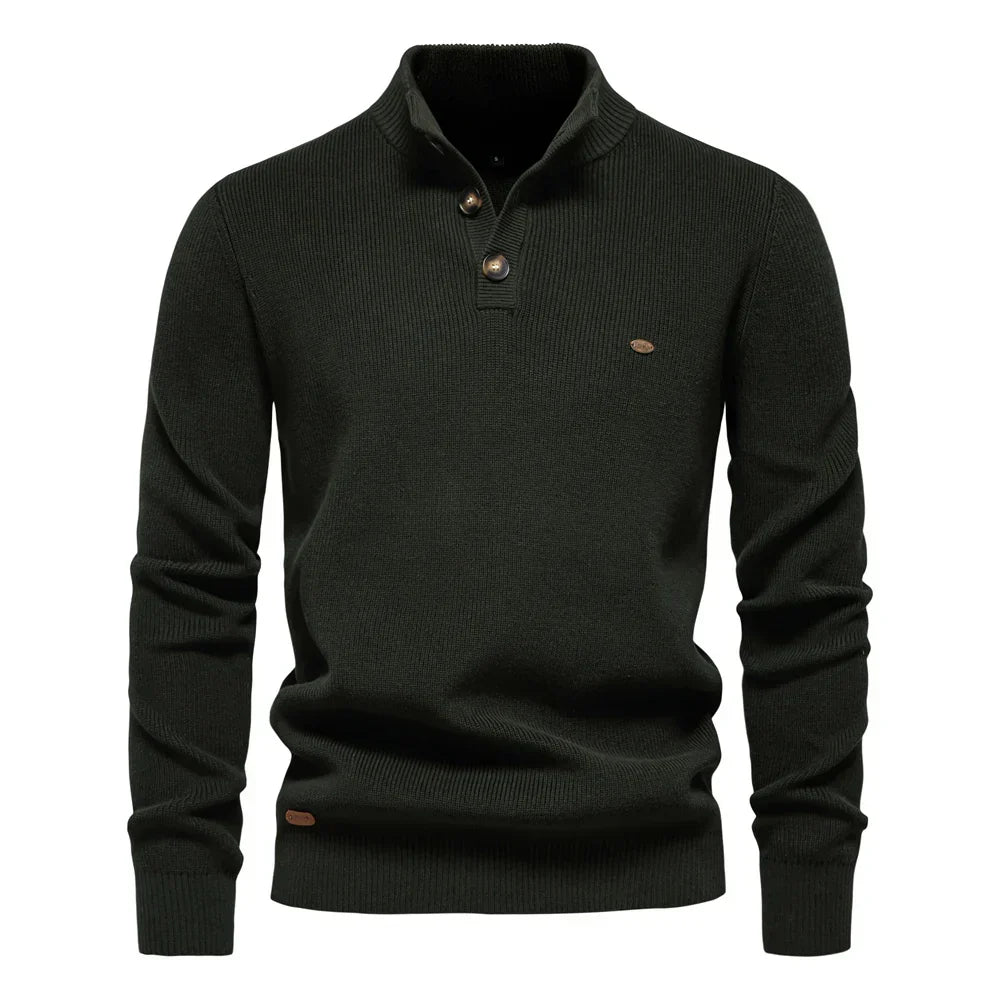 Van Meren Mode | Herentrui Met Knoopdesign
