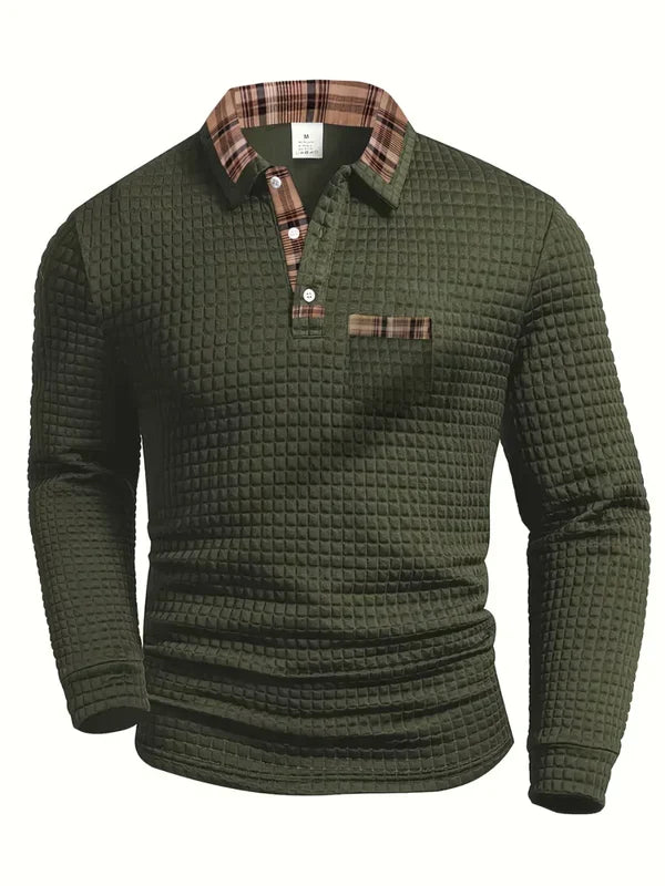 Van Meren Mode | Comfortabele heren polo met lange mouw