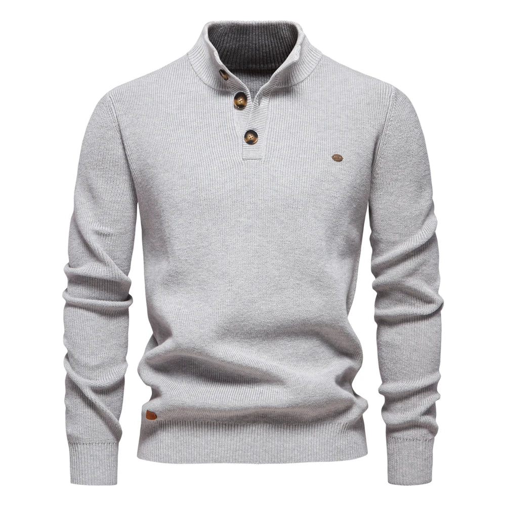 Van Meren Mode | Herentrui Met Knoopdesign