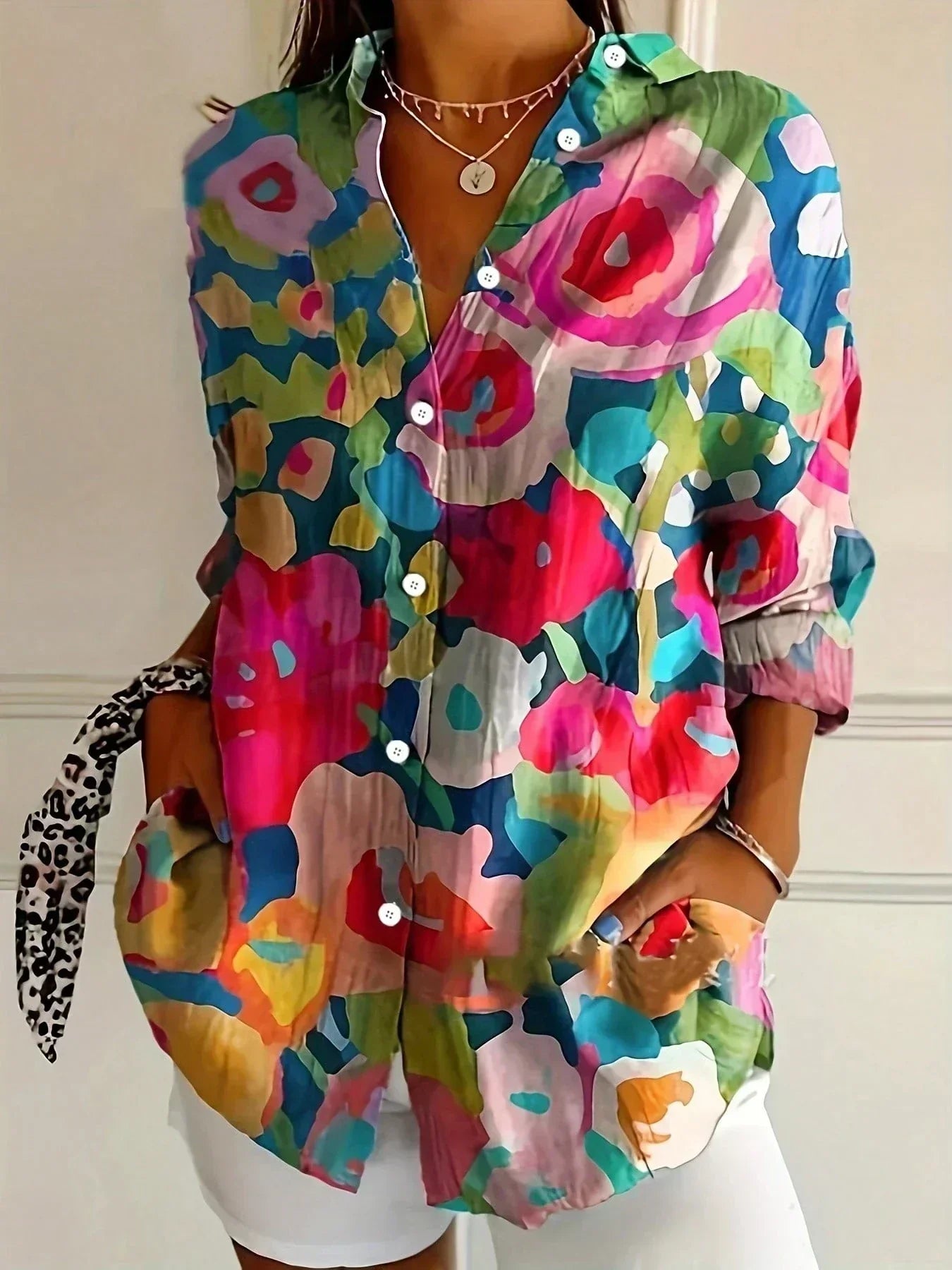 Van Meren Mode | Blouse met kleurrijke print