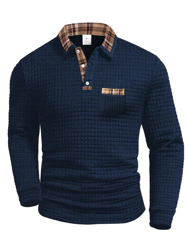 Van Meren Mode | Comfortabele heren polo met lange mouw