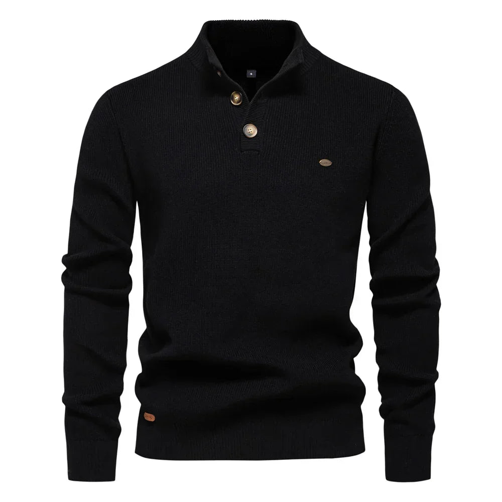 Van Meren Mode | Herentrui Met Knoopdesign