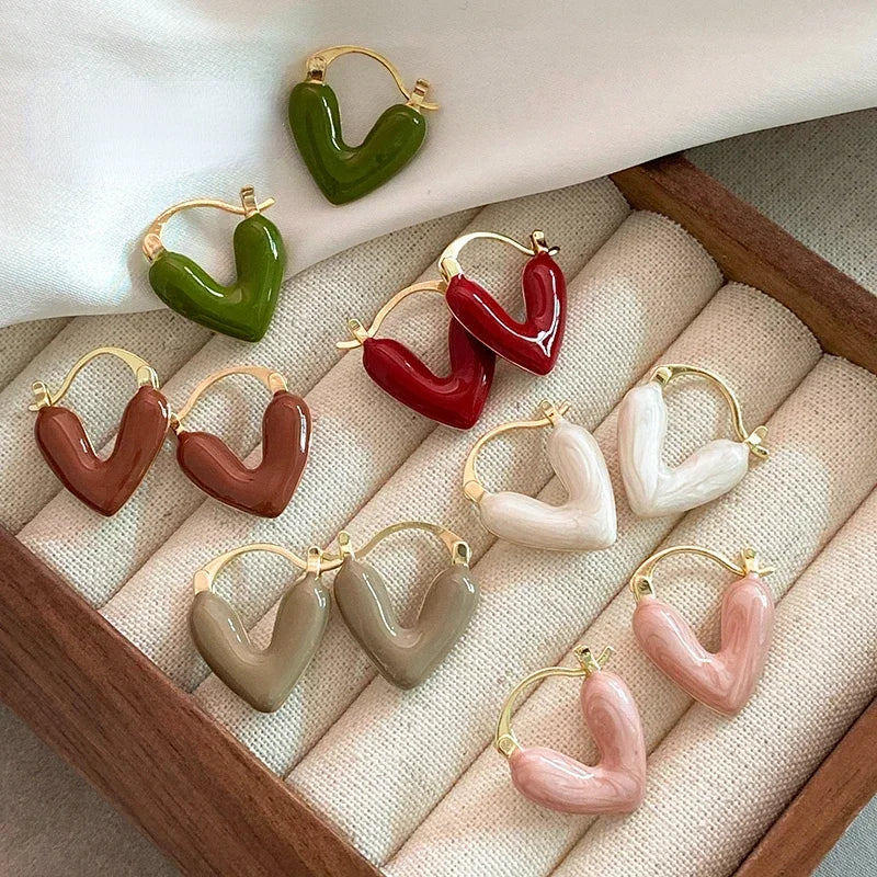Graceful Heart Hoop Earrings