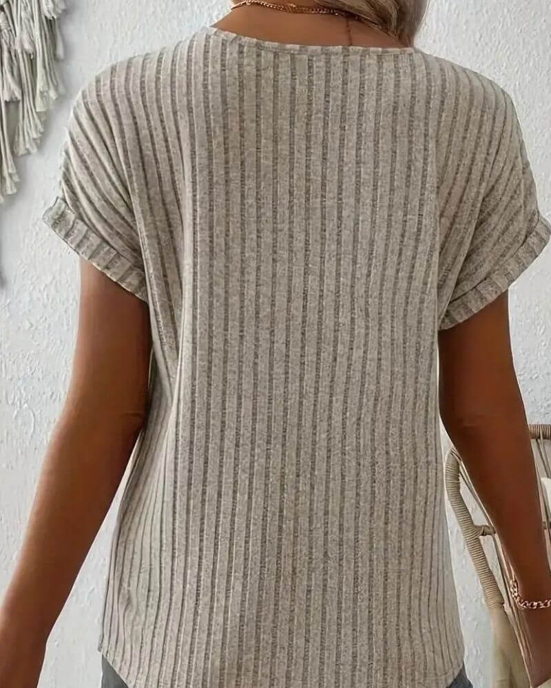 Van Meren Mode | GEBREIDE BLOUSE MET V-HALS