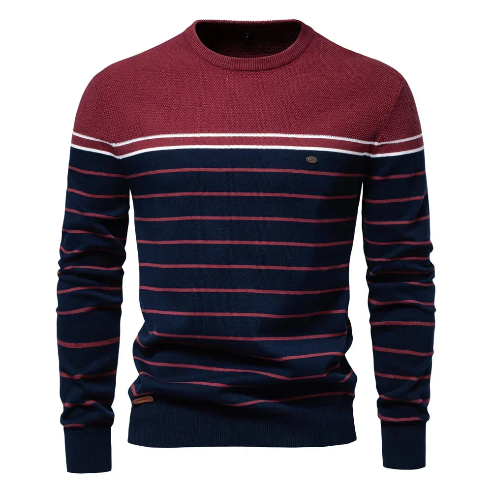 Van Meren Mode | Herentrui Met Streepdesign