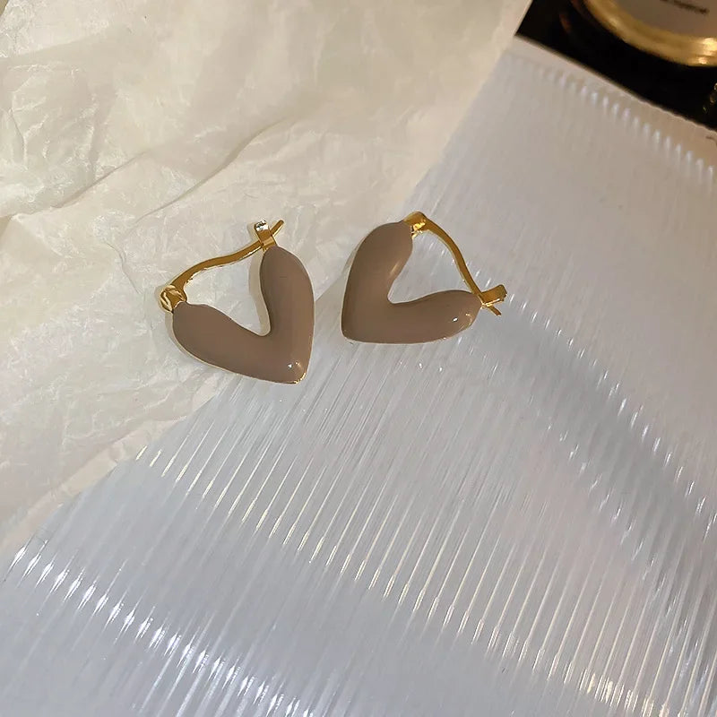 Graceful Heart Hoop Earrings