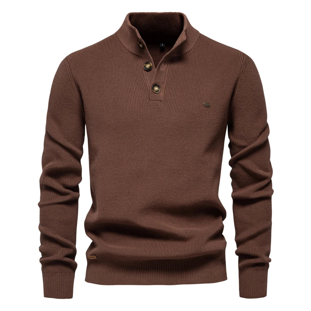 Van Meren Mode | Herentrui Met Knoopdesign