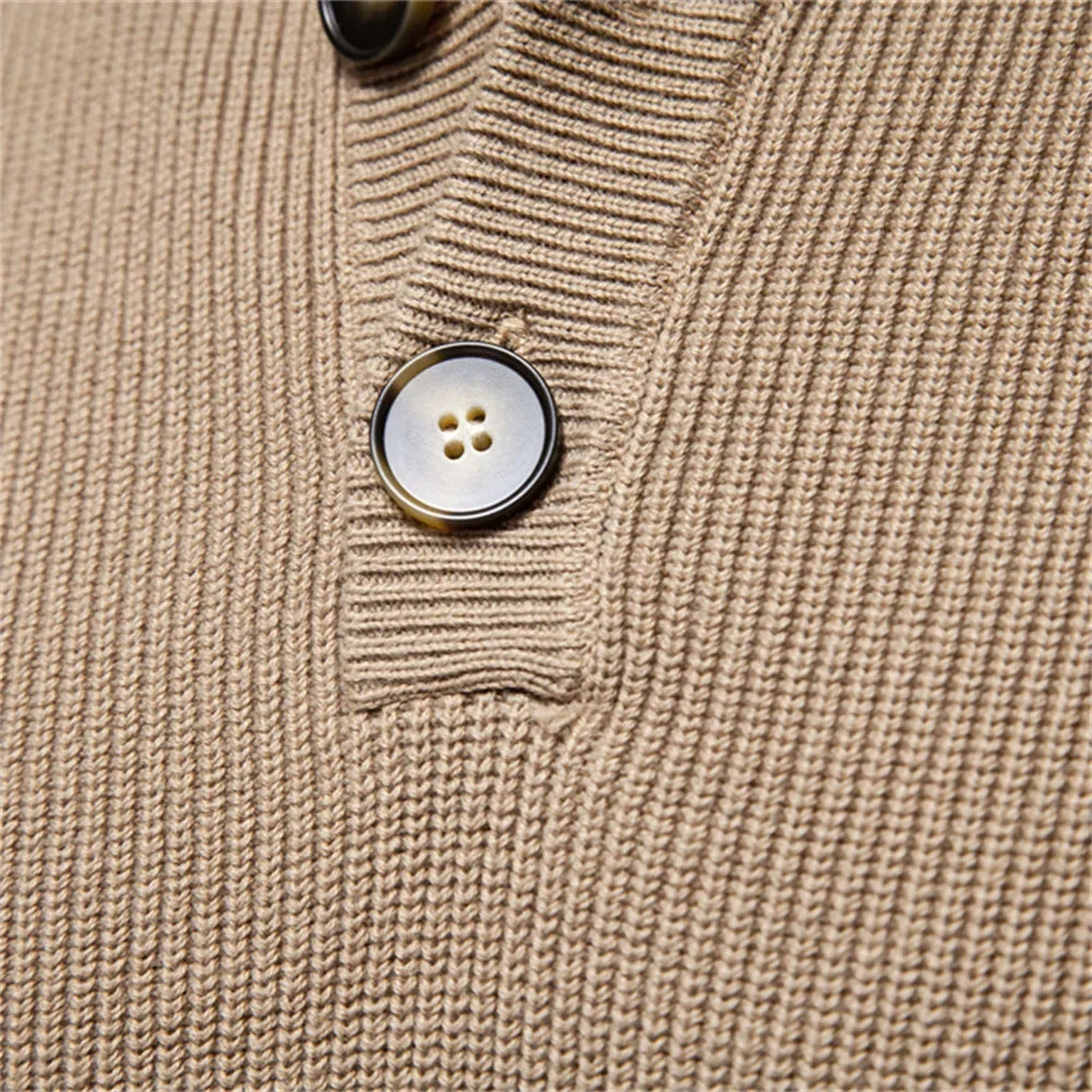 Van Meren Mode | Herentrui Met Knoopdesign