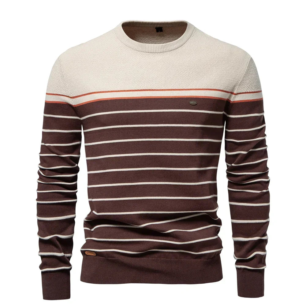 Van Meren Mode | Herentrui Met Streepdesign
