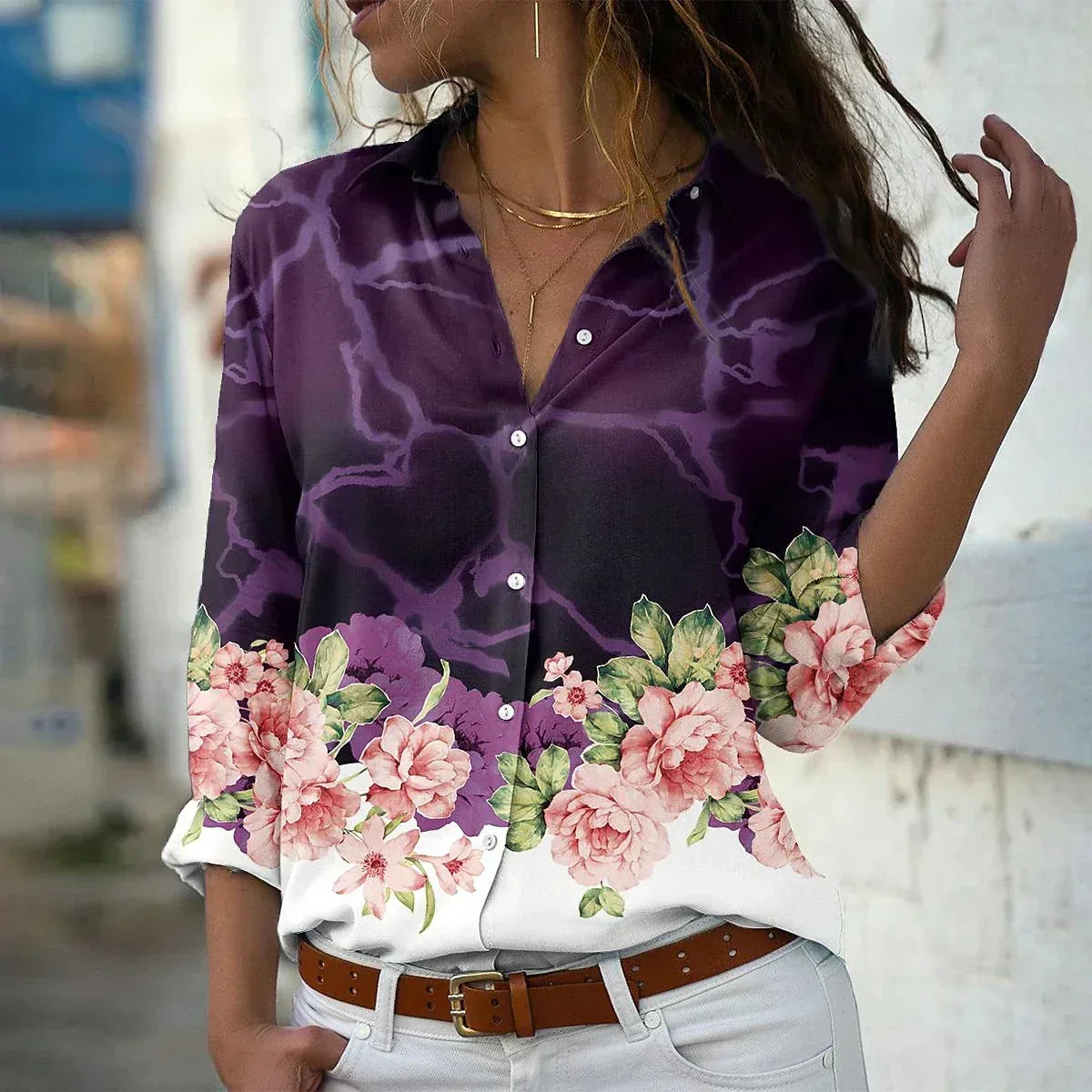 Van Meren Mode |MODIEUS BEDRUKTE BLOUSE