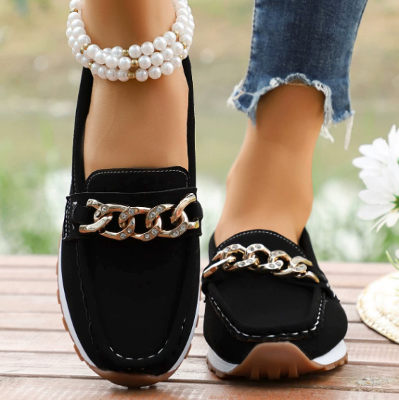 Elle - Loafers met Diamant Gesp