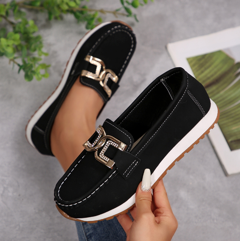 Emma - Loafers met Diamant Gesp