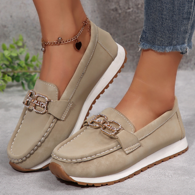 Emma - Loafers met Diamant Gesp