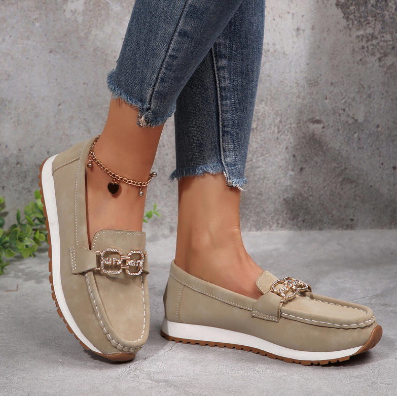 Emma - Loafers met Diamant Gesp
