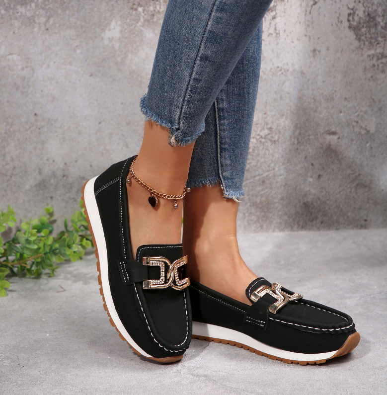 Emma - Loafers met Diamant Gesp