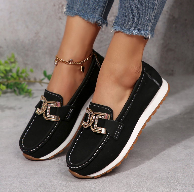 Emma - Loafers met Diamant Gesp