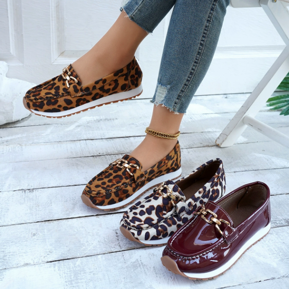 Everly - Loafers met Luipaardprint en Gesp