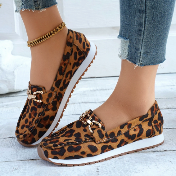 Everly - Loafers met Luipaardprint en Gesp