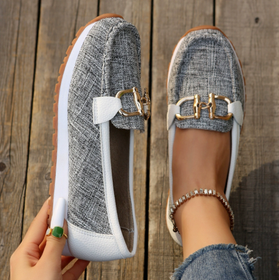 Esme - Platte Loafers met Gesp