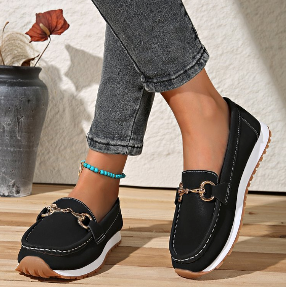 Elodie - Platte Loafers met Gesp