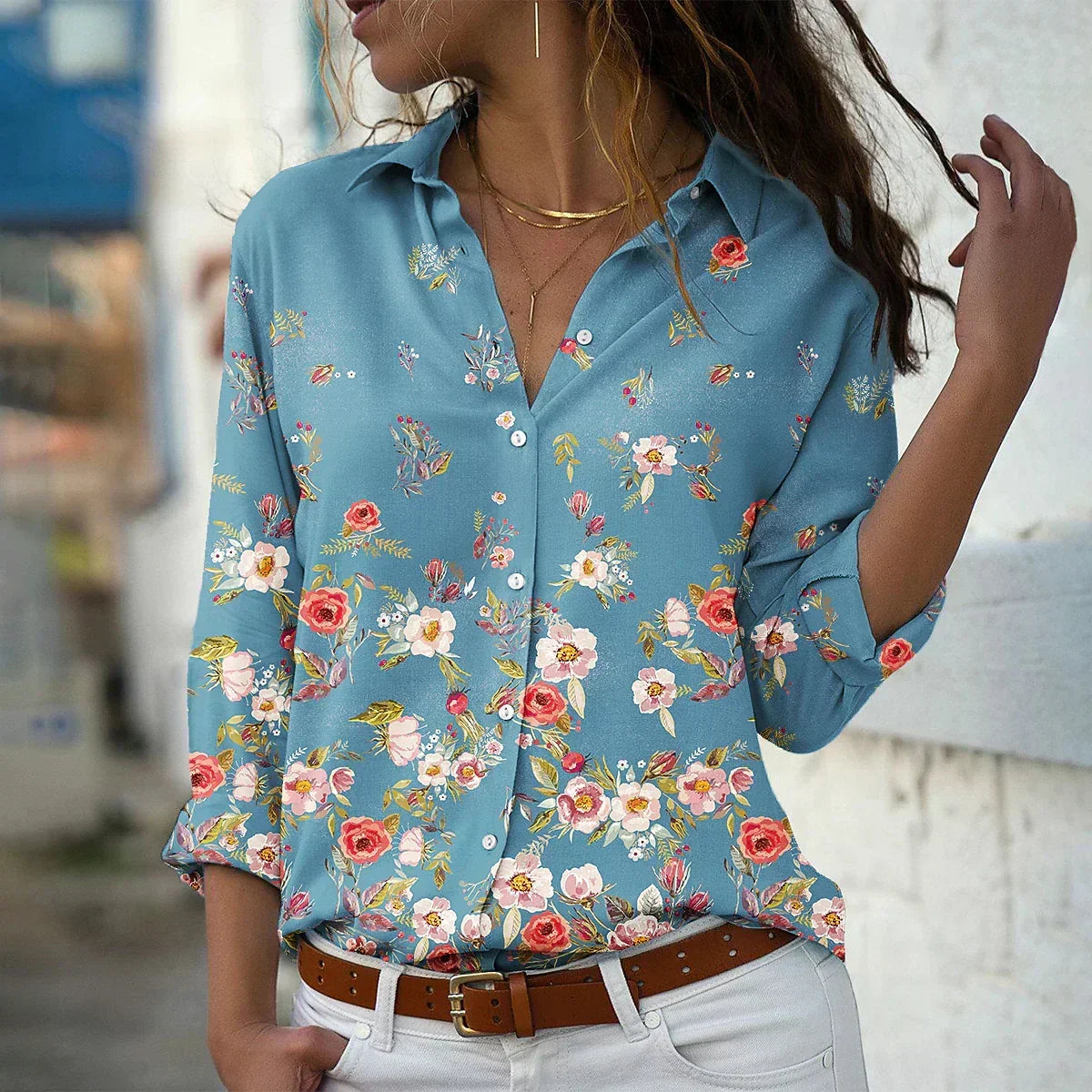 Van Meren Mode |MODIEUS BEDRUKTE BLOUSE