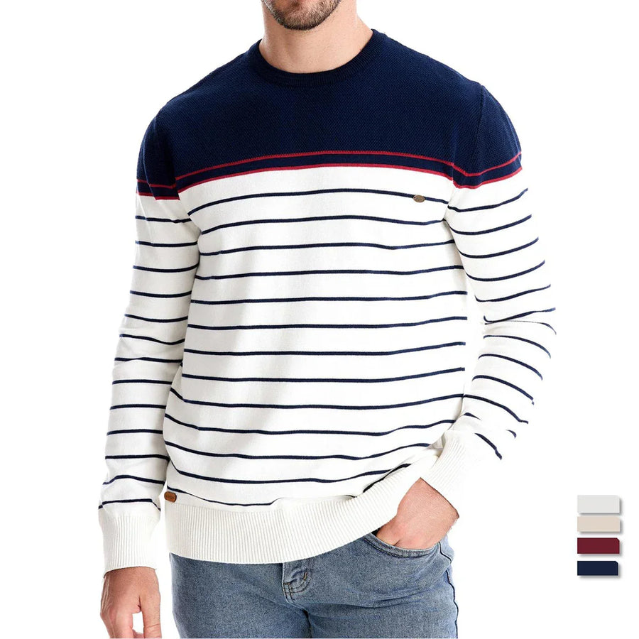 Van Meren Mode | Herentrui Met Streepdesign