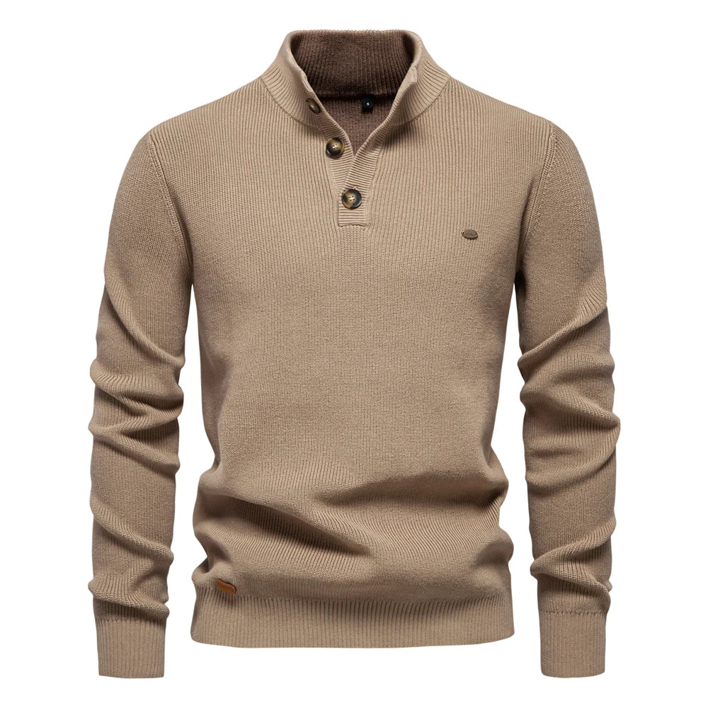 Van Meren Mode | Herentrui Met Knoopdesign