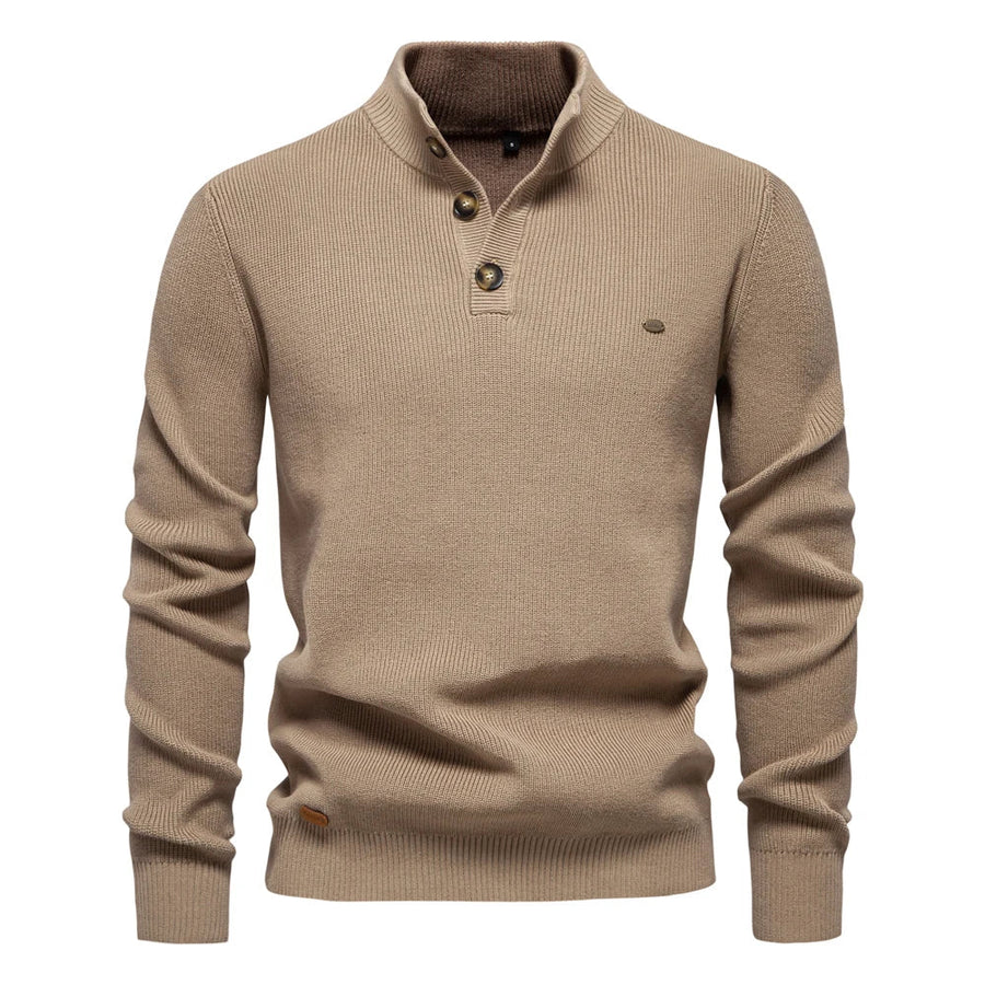 Van Meren Mode | Herentrui Met Knoopdesign