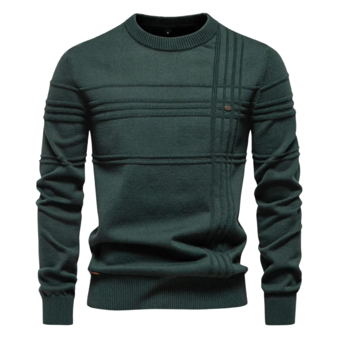 Van Meren Mode | Katoenen Herentrui Met Streepdesign