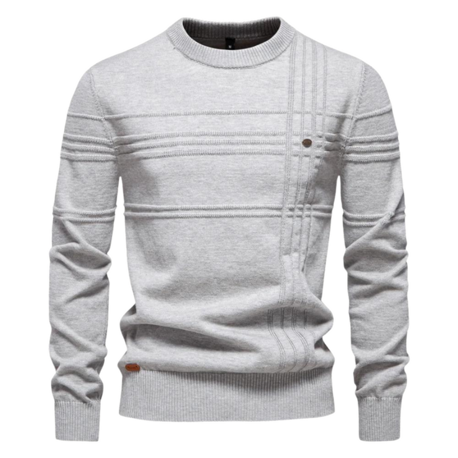 Van Meren Mode | Katoenen Herentrui Met Streepdesign