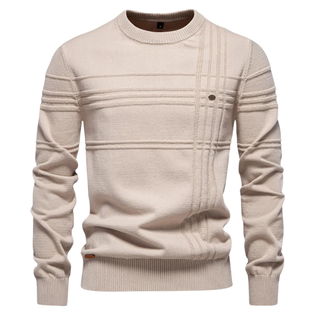 Van Meren Mode | Katoenen Herentrui Met Streepdesign