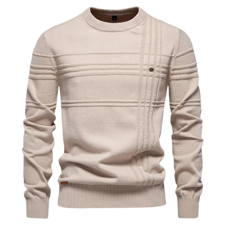 Van Meren Mode | Katoenen Herentrui Met Streepdesign