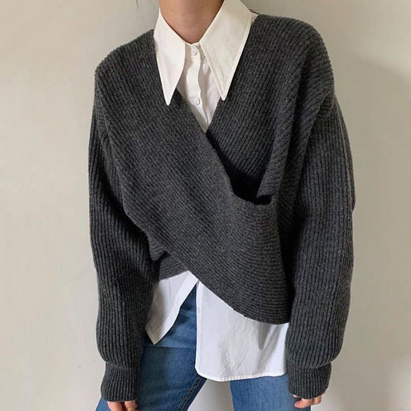 Van Meren Mode | Elegante kruisgebreide trui